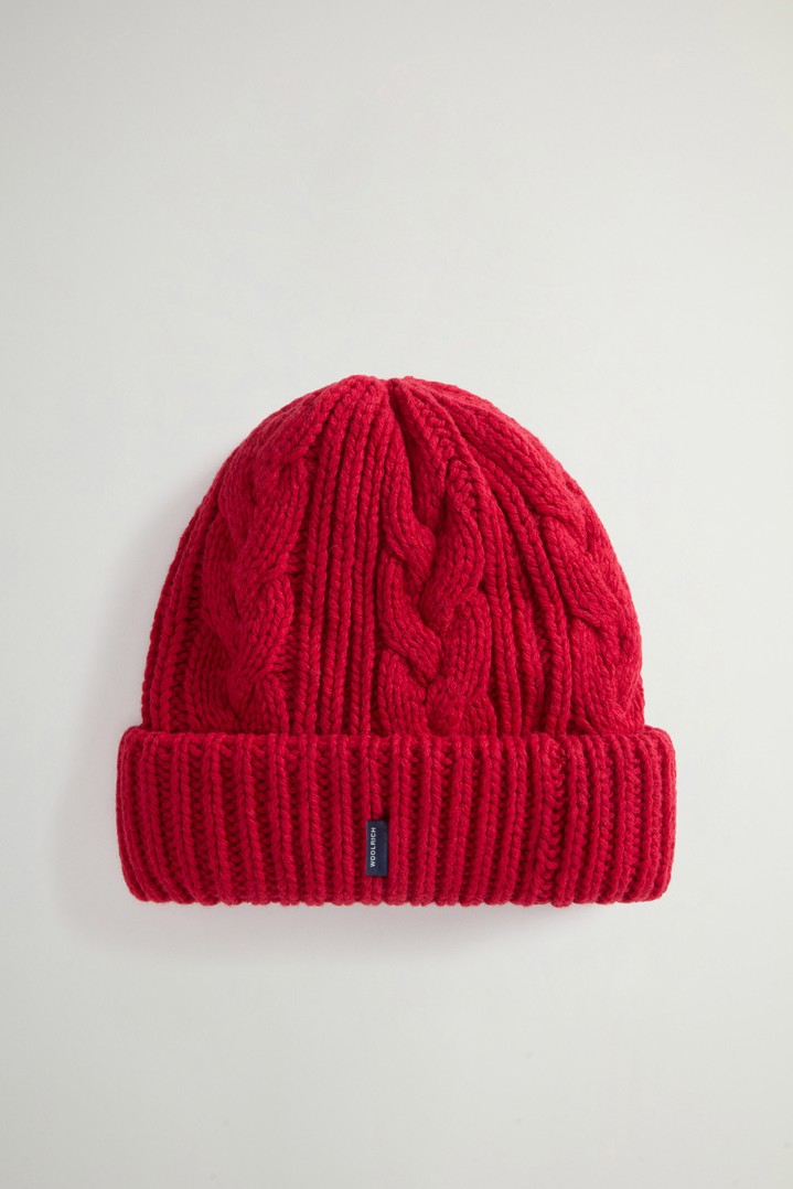 Beanie in Wool and Cotton Blend Red photo 2 | Woolrich