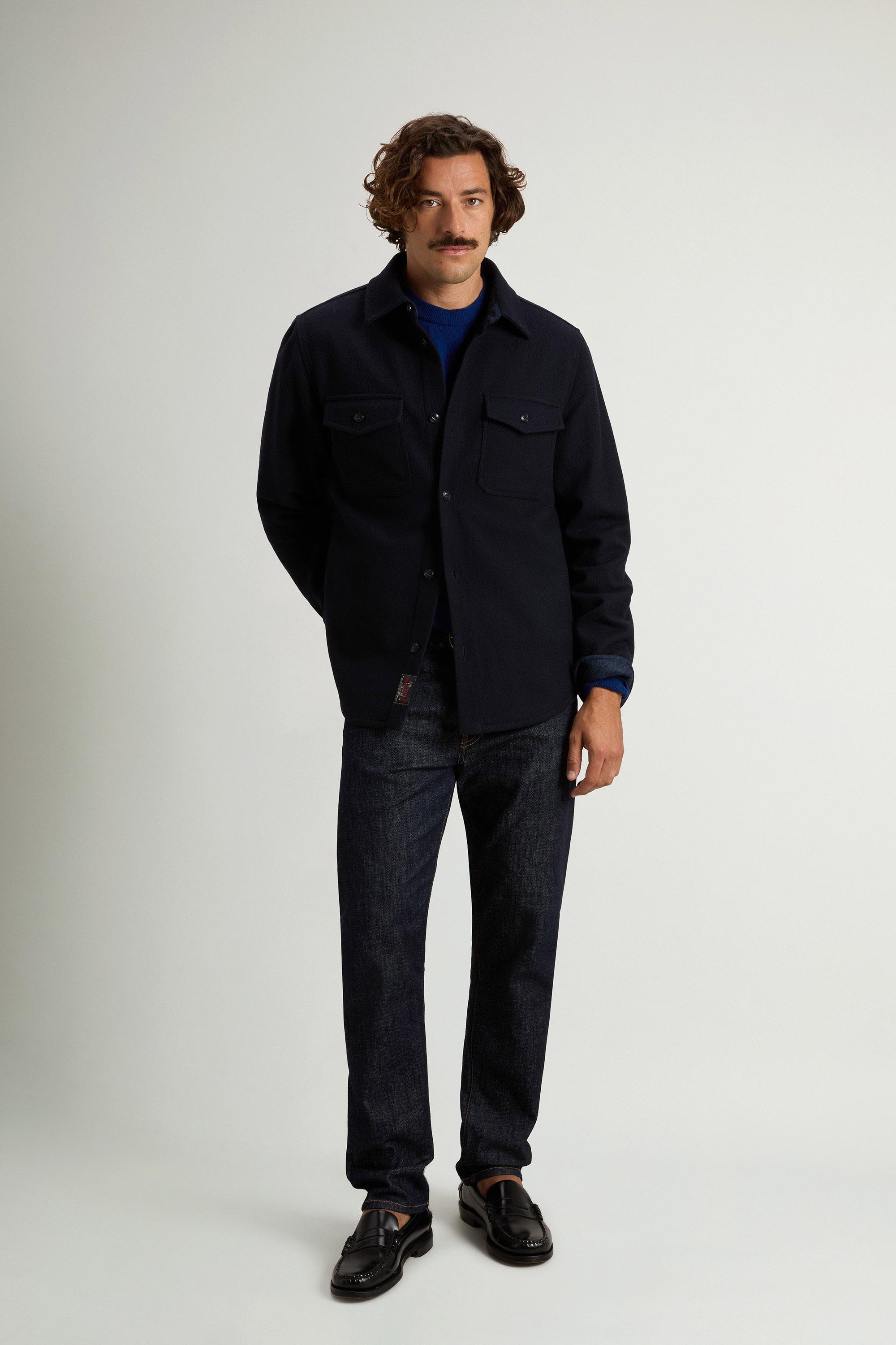 Ranger Overshirt in Recycled Italian Wool Blend Blue photo 1 | Woolrich