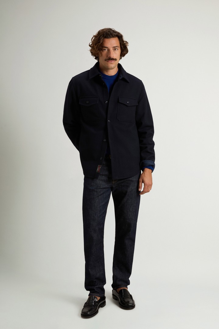 Ranger Overshirt in Recycled Italian Wool Blend Blue photo 2 | Woolrich