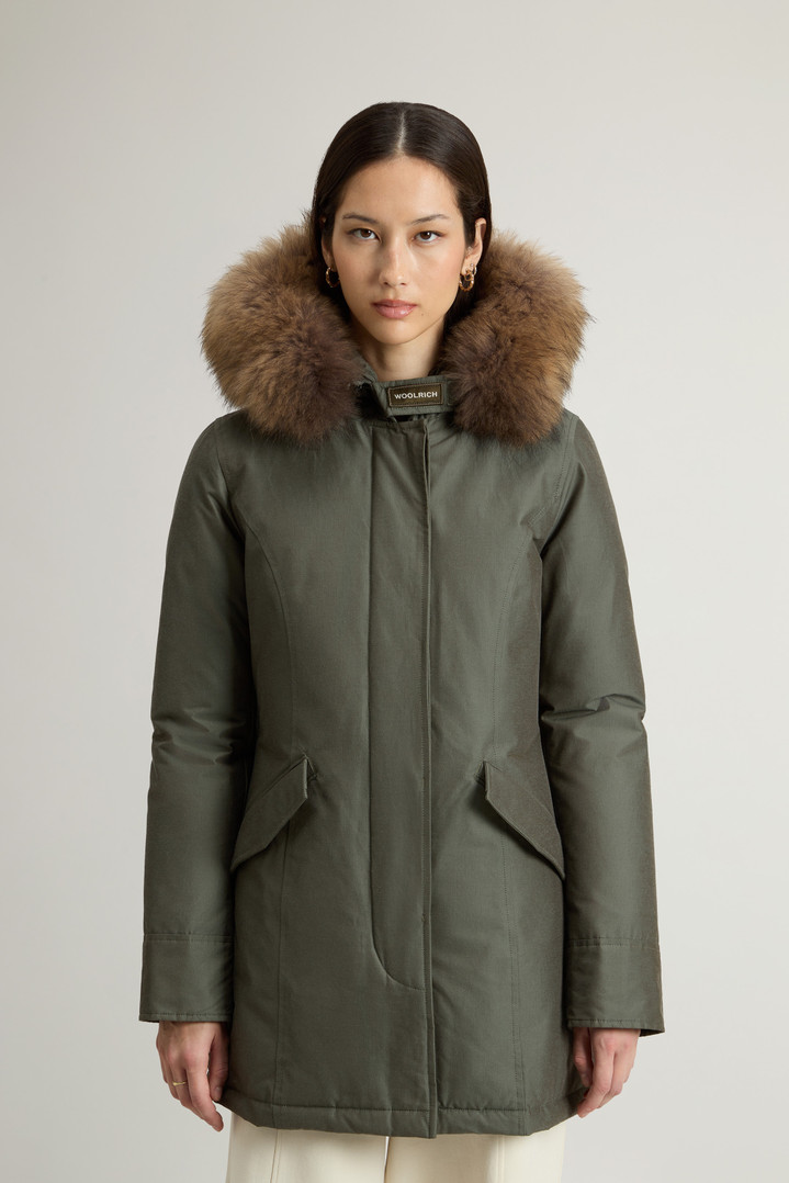 Arctic Parka in Ramar Cloth with Detachable Fur Trim Green photo 1 | Woolrich