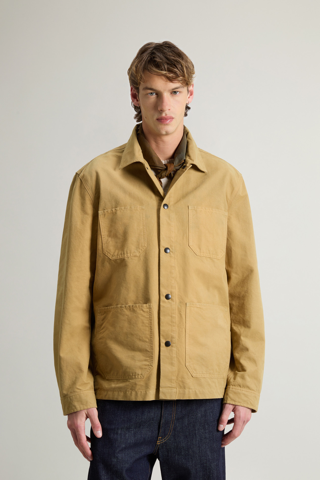 Garment-Dyed Pure Cotton Canvas Overshirt Beige photo 1 | Woolrich
