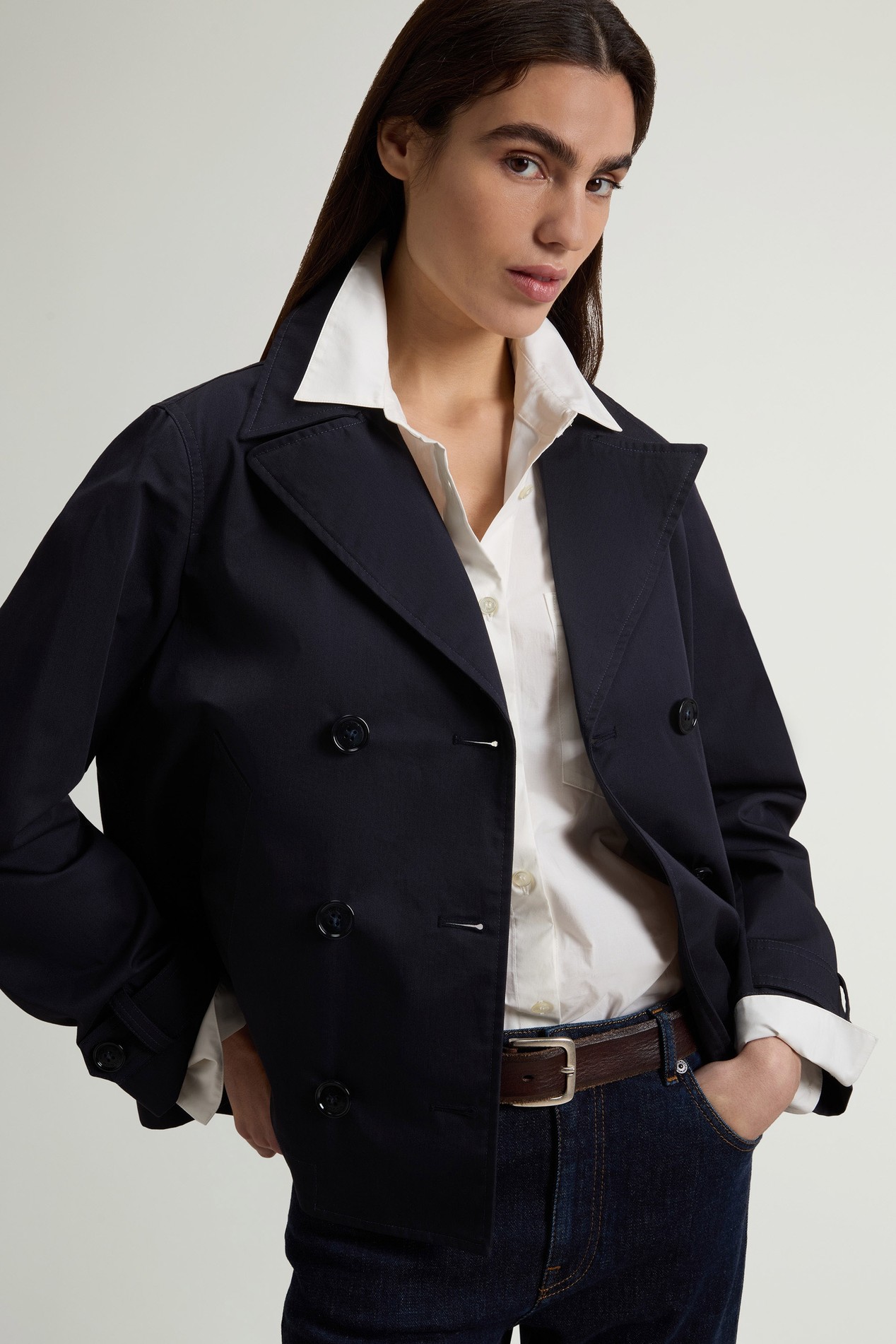 Pure Cotton Pea Coat Blue photo 4 | Woolrich