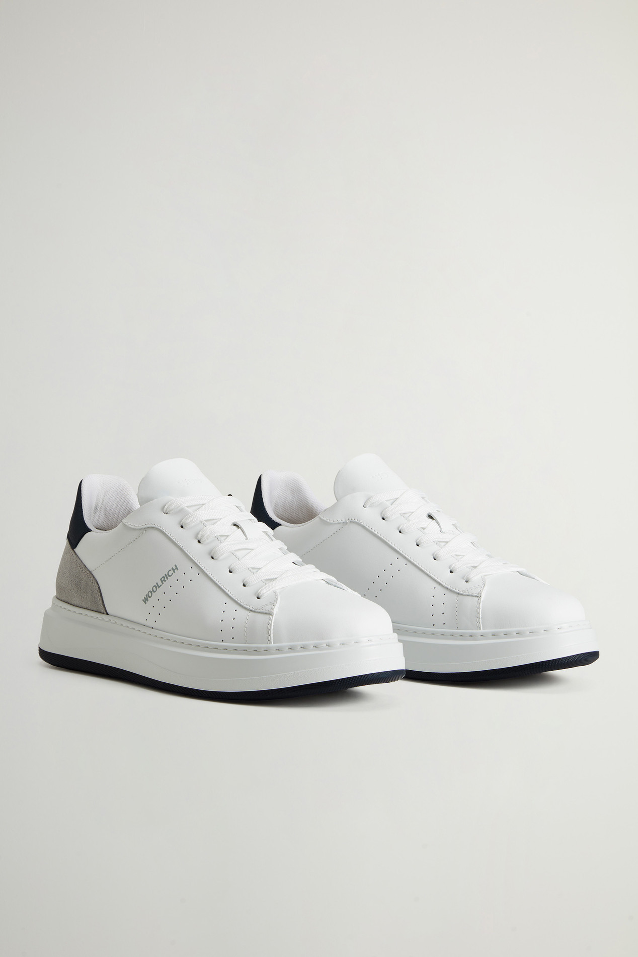 Leather Arrow Sneakers with Suede Insert White photo 2 | Woolrich