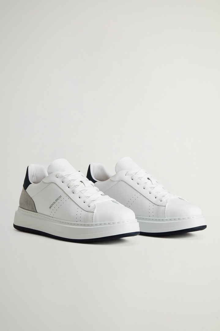 Leather Arrow Sneakers with Suede Insert White photo 2 | Woolrich