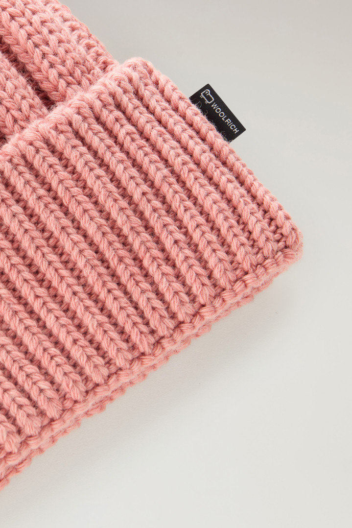 Girls' Beanie in Pure Virgin Wool with Cashmere Pom-Pom Pink photo 3 | Woolrich
