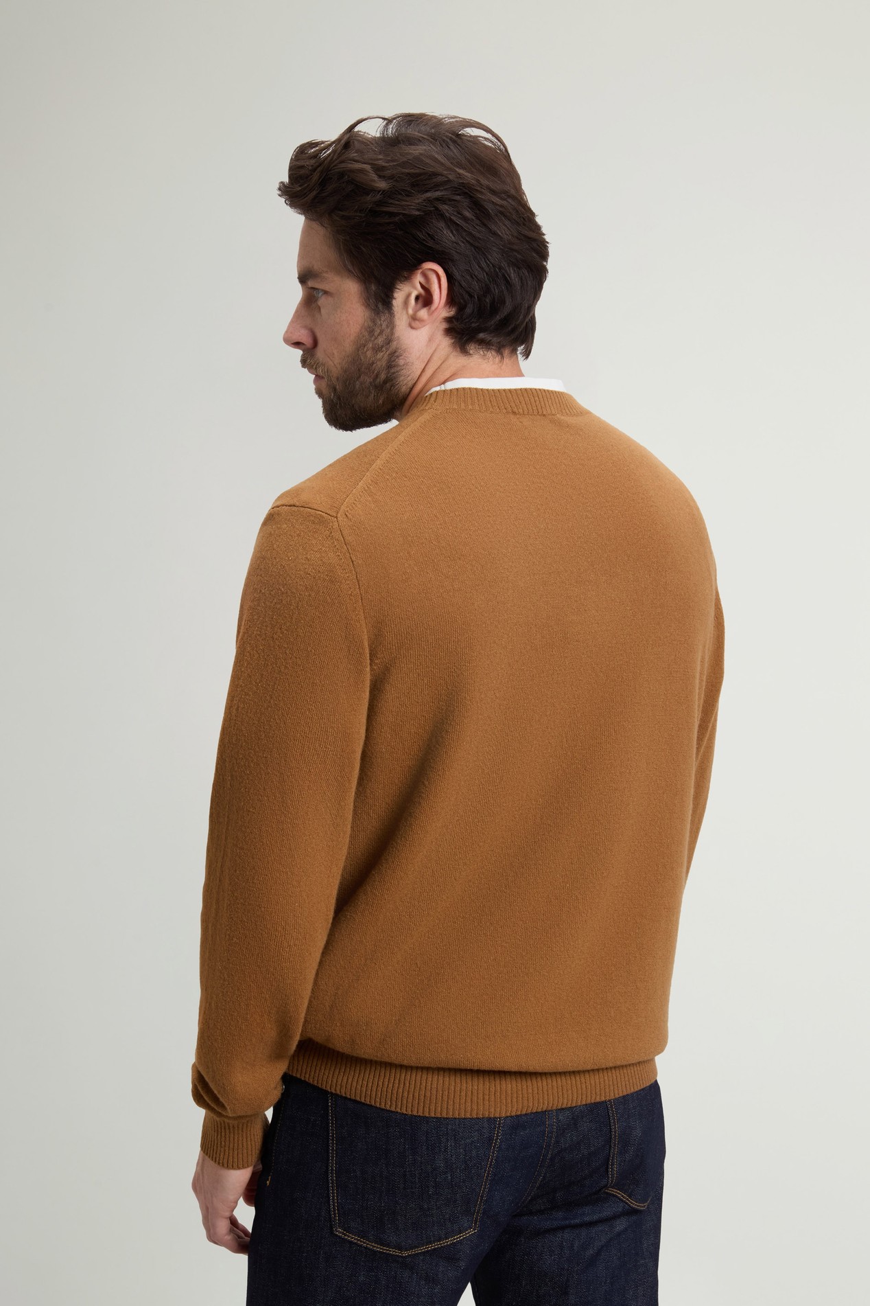 WOOL CASHMERE CREWNECK GG13 Brown photo 3 | Woolrich