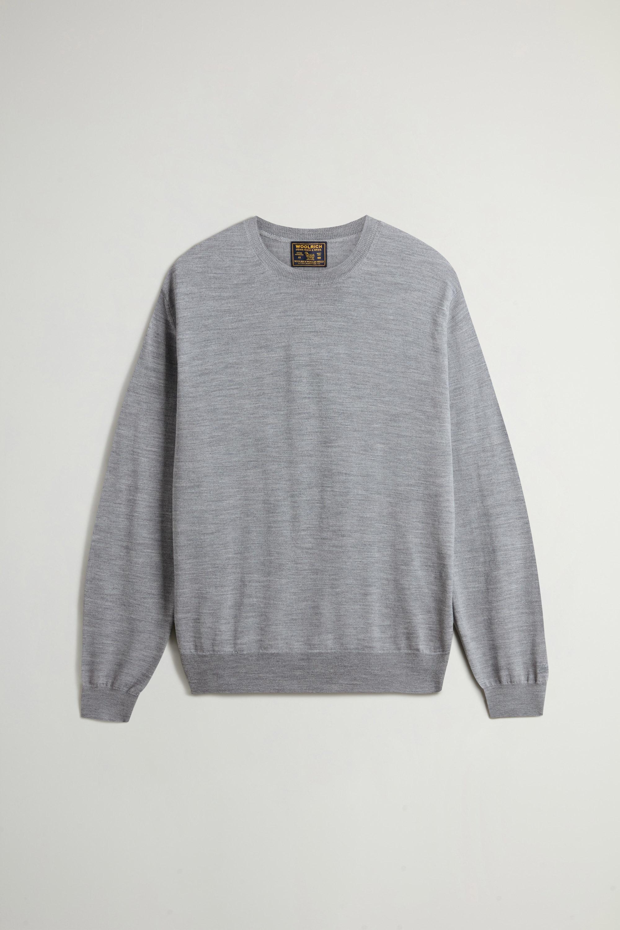 Crewneck Sweater in Pure Merino Virgin Wool Gray photo 5 | Woolrich