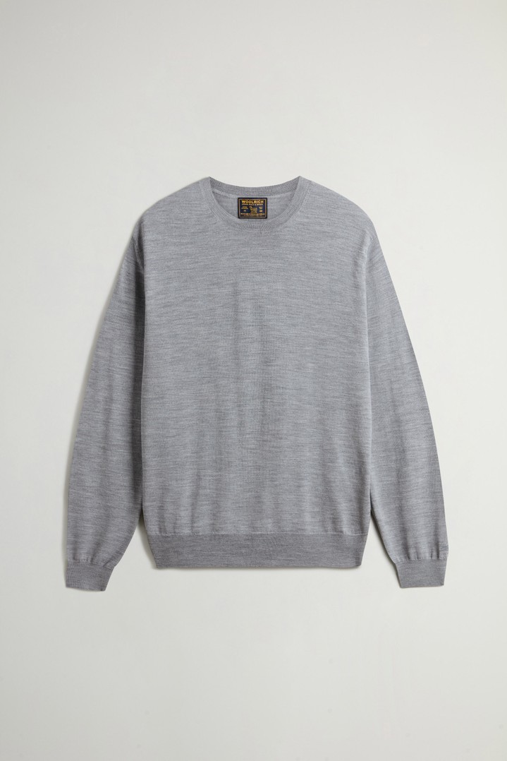 Crewneck Sweater in Pure Merino Virgin Wool Gray photo 5 | Woolrich