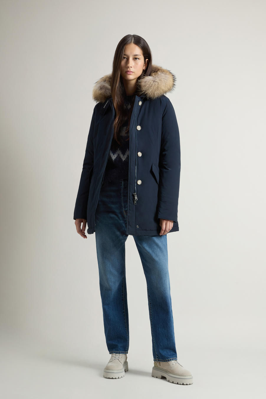 Arctic Parka in Urban Touch with Detachable Fur Blue photo 1 | Woolrich