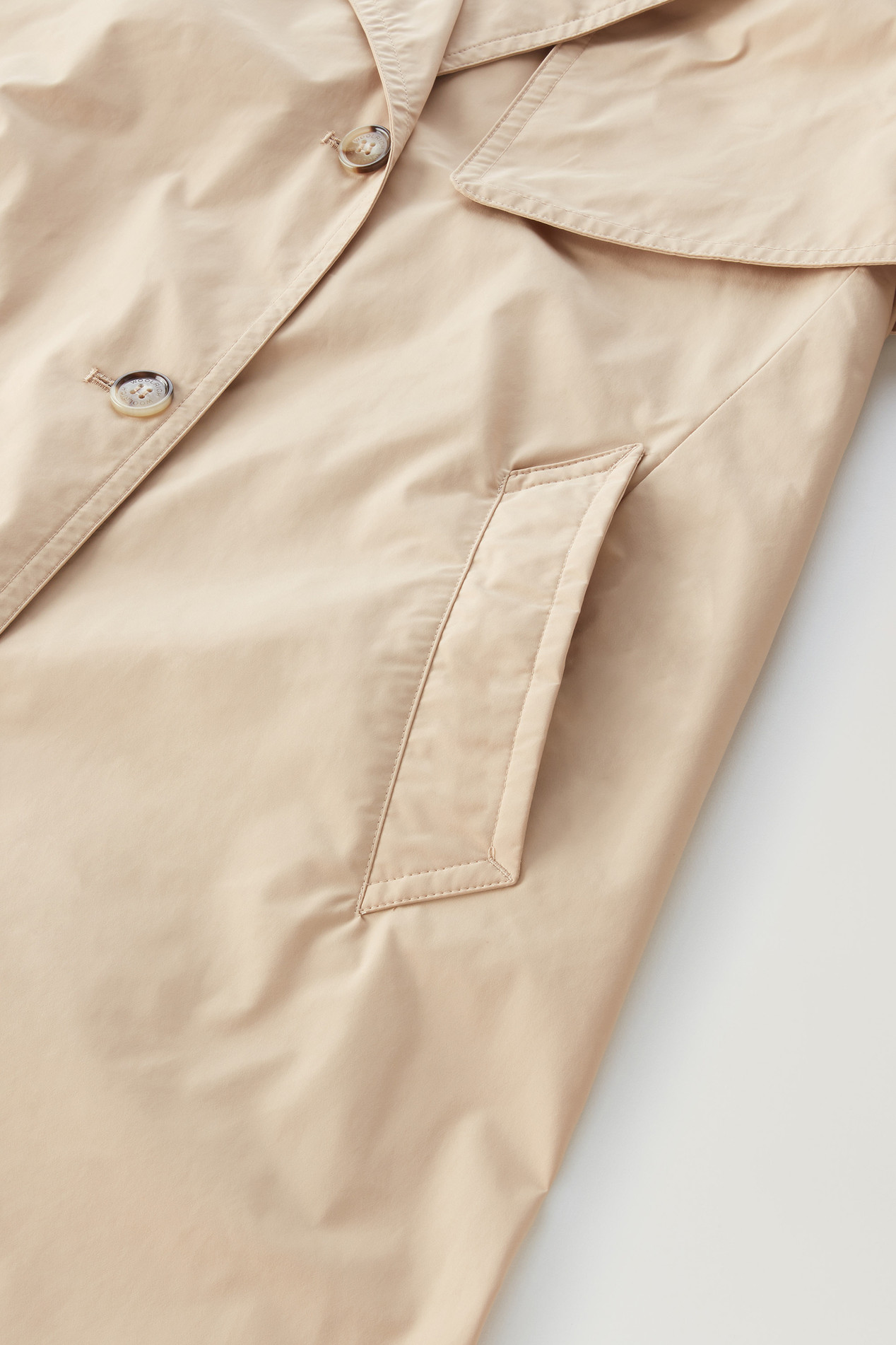 Trench Coat in Urban Touch Fabric with Belted Waist Beige photo 5 | Woolrich