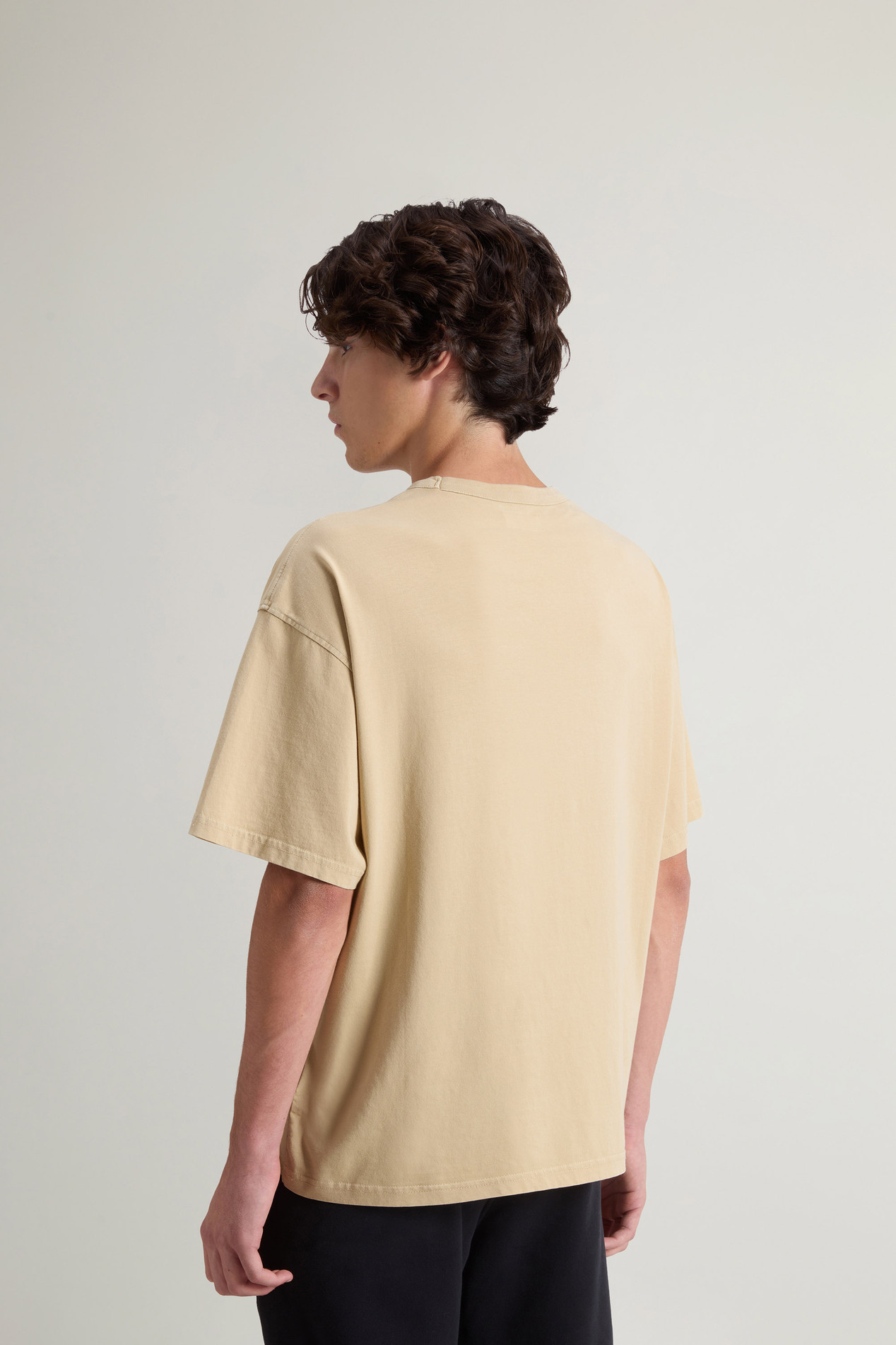 Teen Boys’ Garment-Dyed Pure Cotton T-Shirt with Print Beige photo 3 | Woolrich
