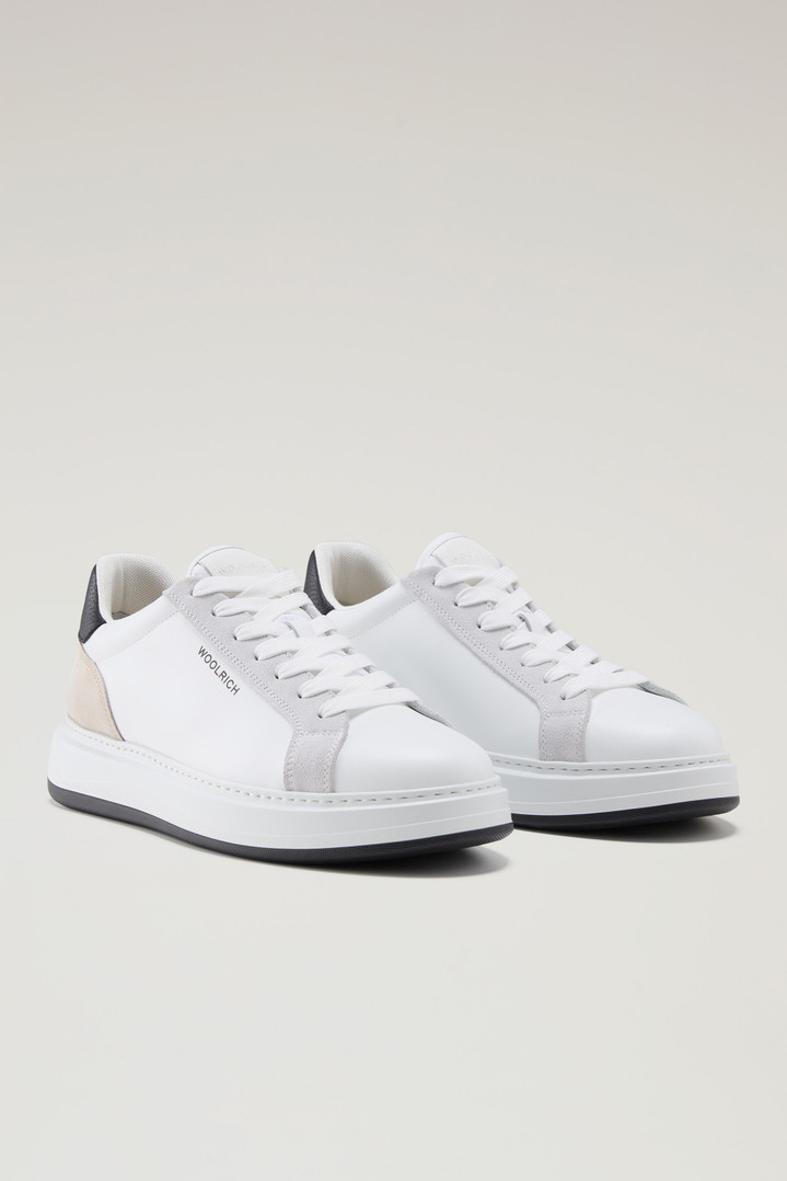 Sneakers Arrow in Leather with Suede Inserts Blue photo 2 | Woolrich