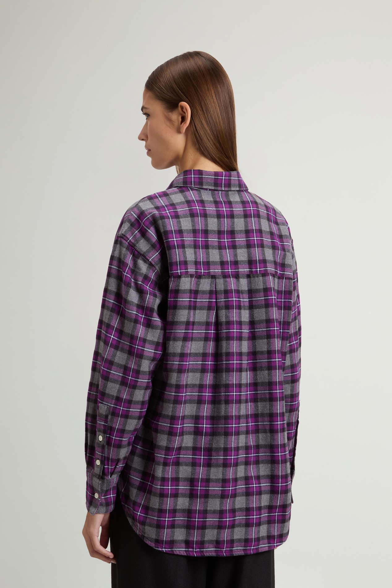 Pure Cotton Flannel Checked Shirt Purple photo 3 | Woolrich