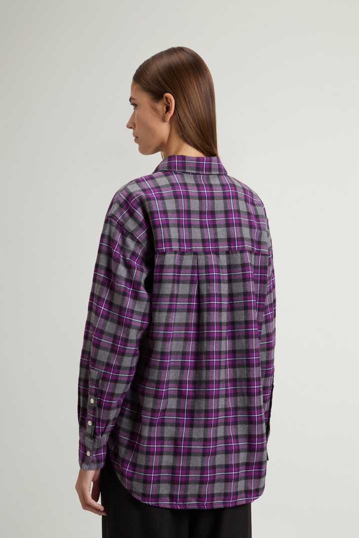 Pure Cotton Flannel Checked Shirt Purple photo 3 | Woolrich