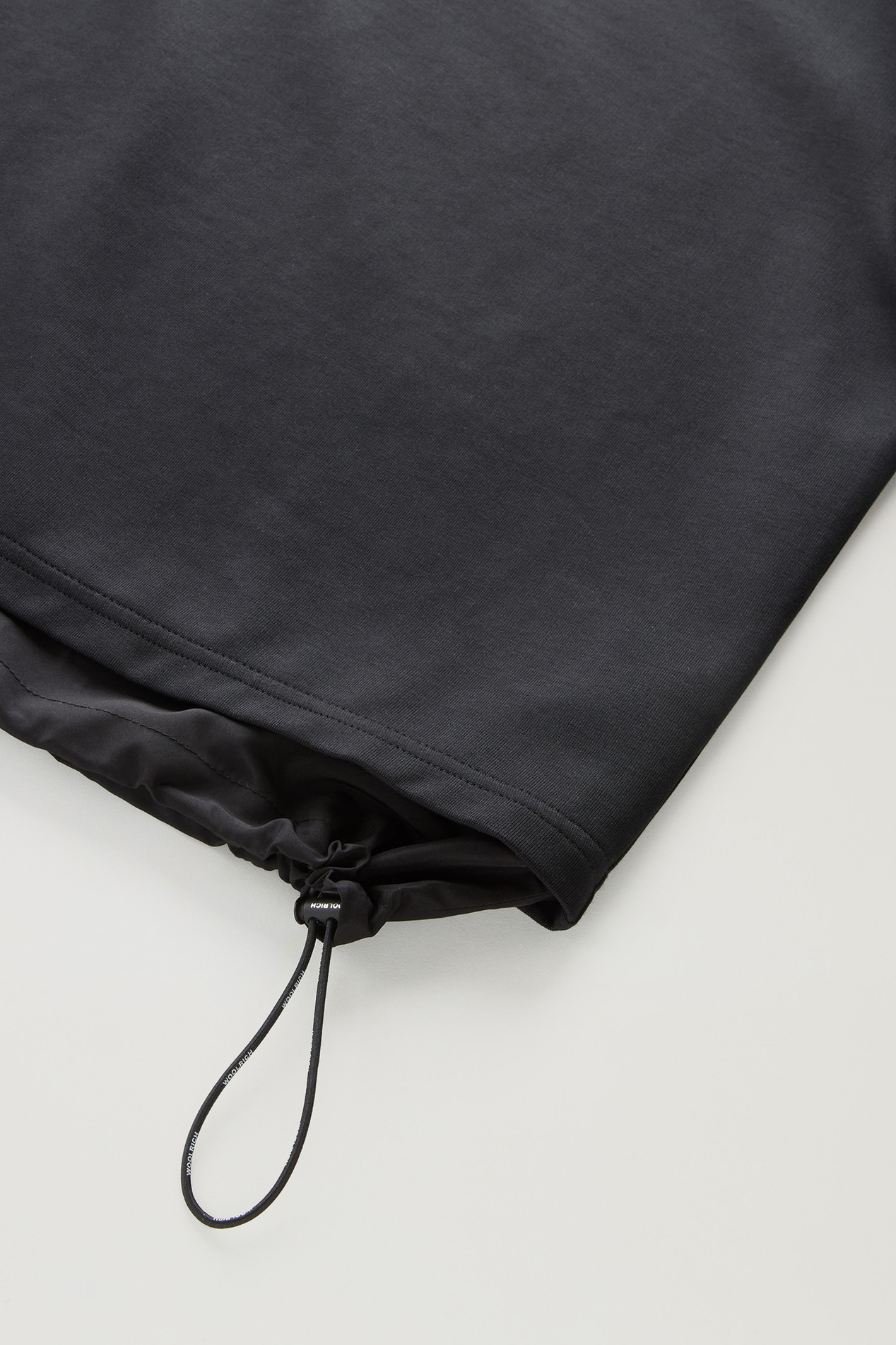 Crewneck in Mixed Cotton with Nylon Details Black photo 4 | Woolrich