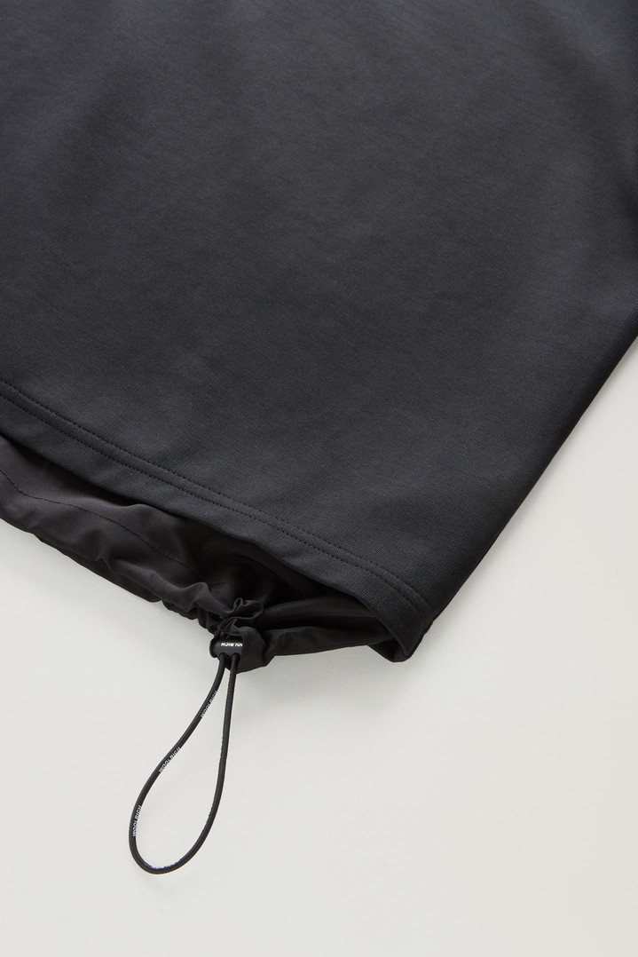 Crewneck in Mixed Cotton with Nylon Details Black photo 4 | Woolrich