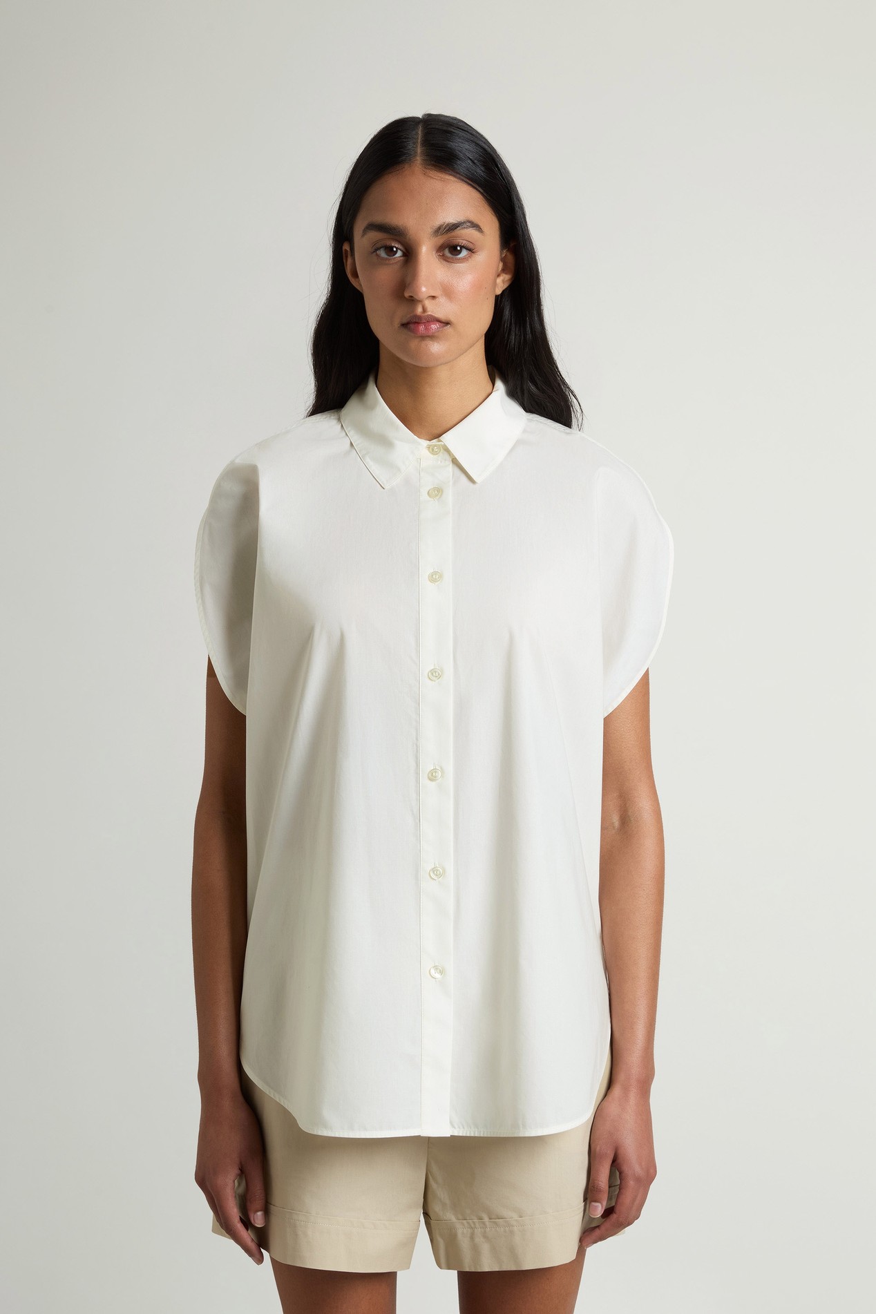 COTTON POPLIN BLOUSE White photo 1 | Woolrich