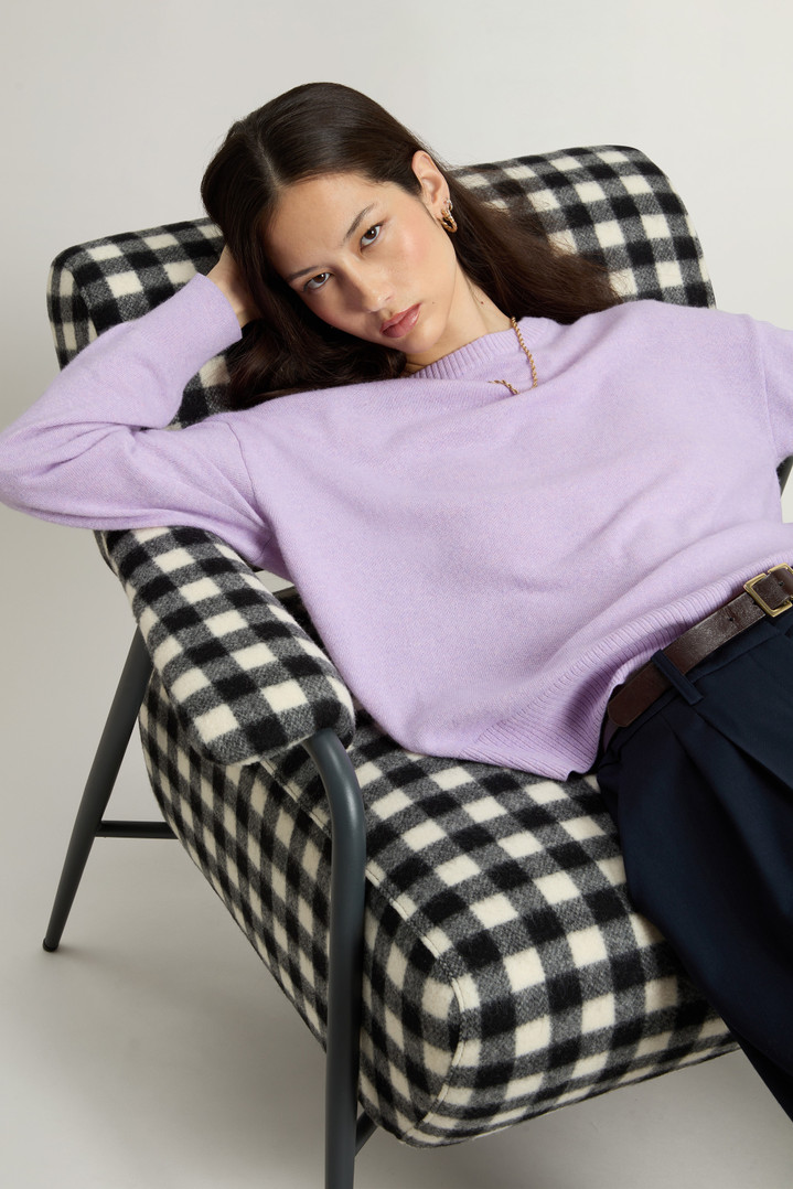 Crewneck Sweater in Virgin Wool and Cashmere Blend Purple photo 4 | Woolrich
