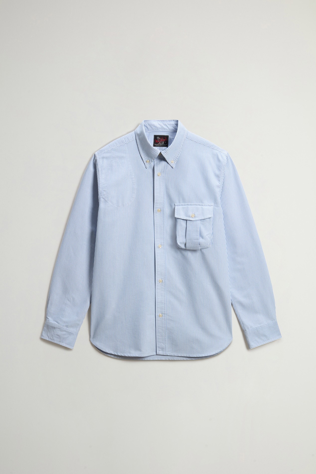 Gestreiftes Hemd aus einer Oxford-Baumwollmischung Blau photo 4 | Woolrich