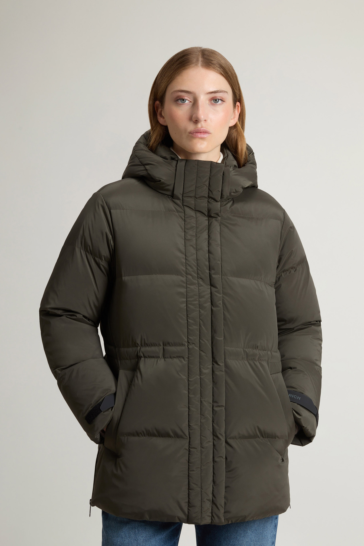 Alsea Stretch Nylon Down Jacket with Removable Hood Green photo 1 | Woolrich