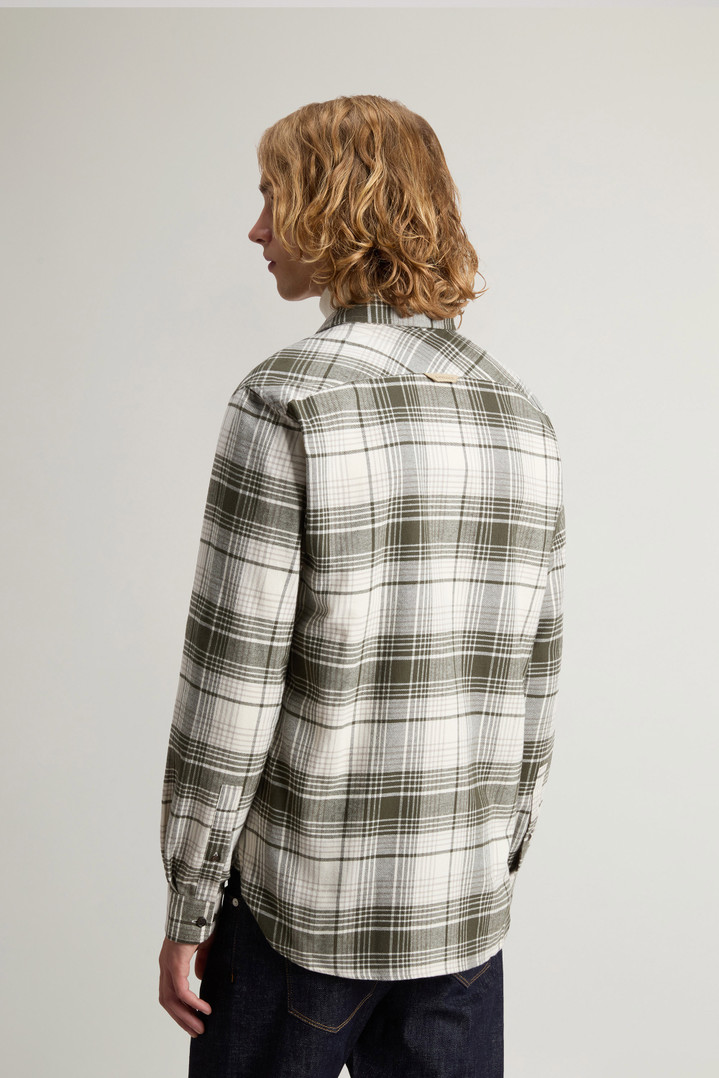Pure Cotton Flannel Checked Shirt Green photo 3 | Woolrich