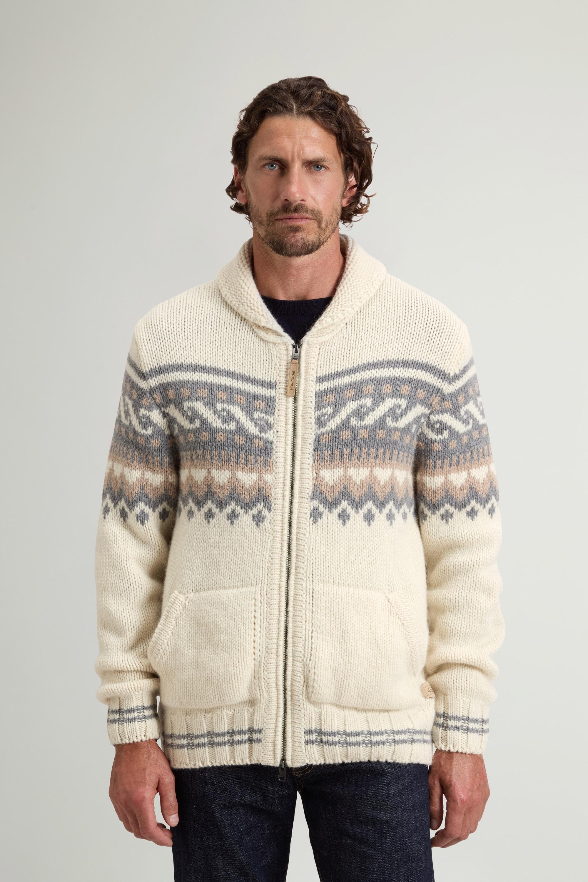 Fair Isle wool and alpaca full-zip cardigan White photo 1 | Woolrich