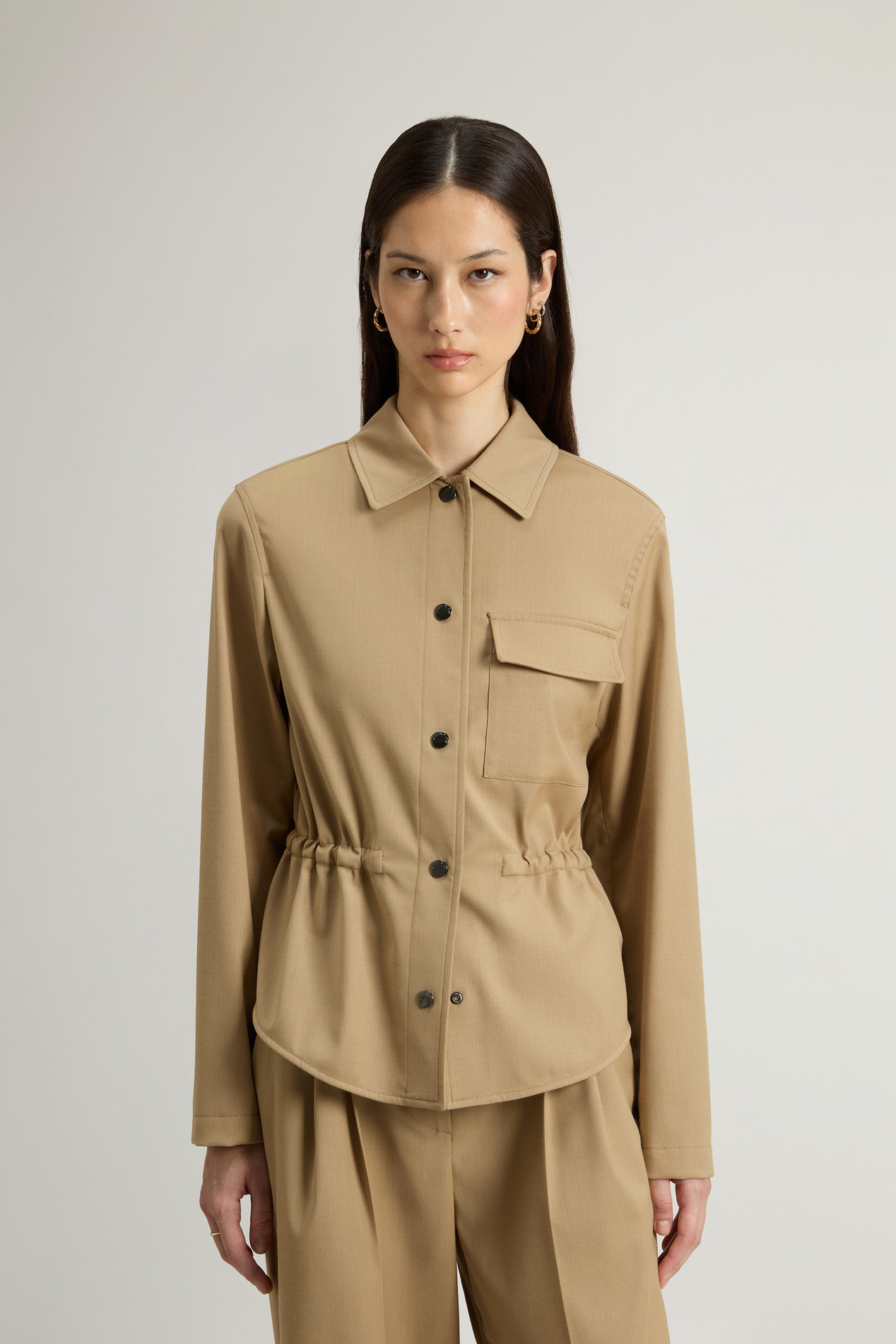 Overshirt in Wool Blend Beige photo 1 | Woolrich