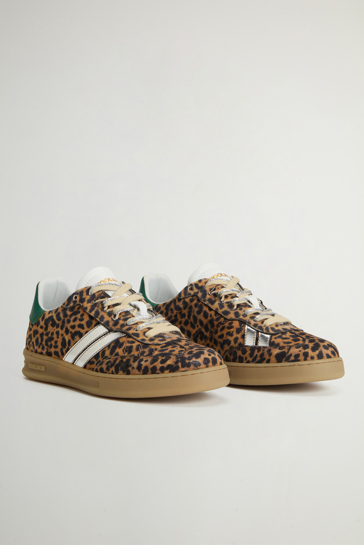 Doubleu Tennis Sneakers in Leopard-Print Suede Multicolor photo 2 | Woolrich