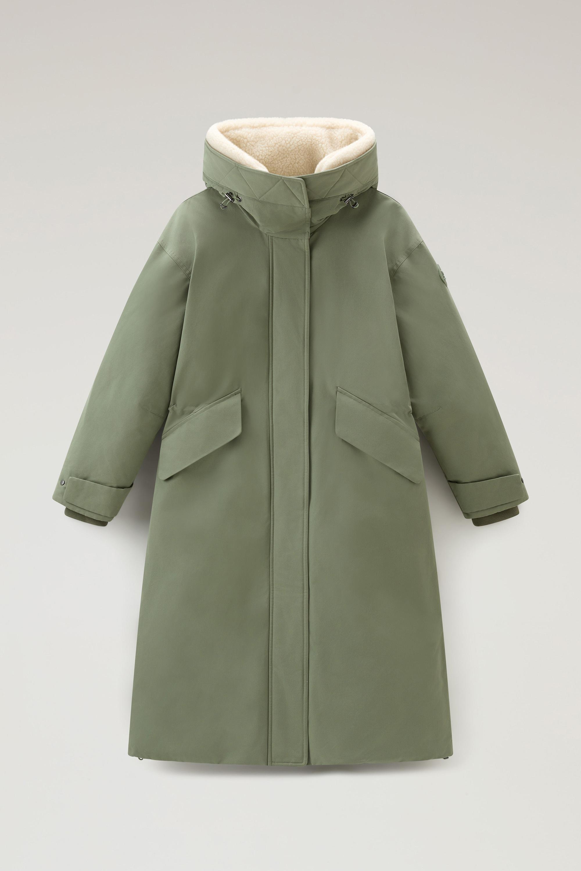 Long Parka in Brushed Ramar Cloth Green photo 1 | Woolrich