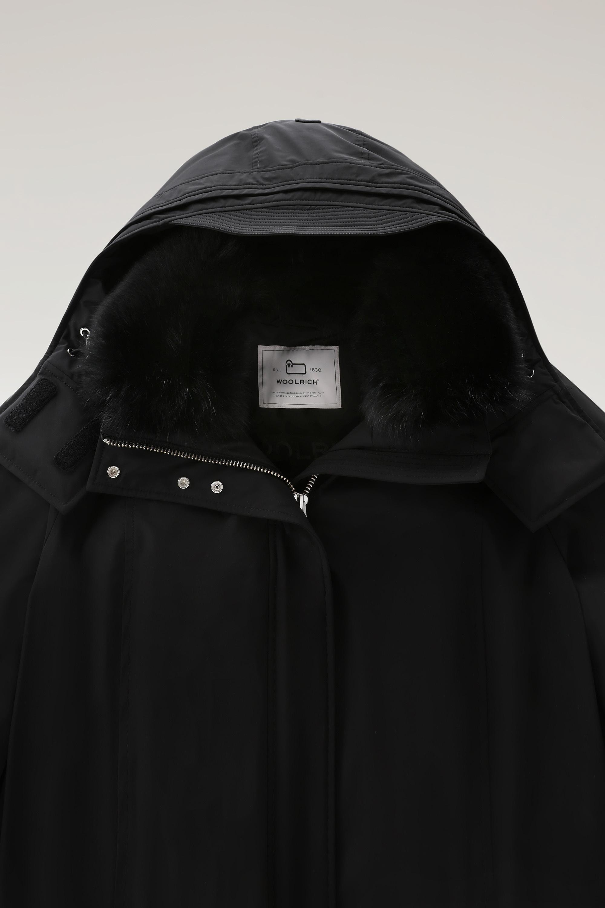 Women's Mahan Fox Long Parka with detachable hood black | Woolrich US