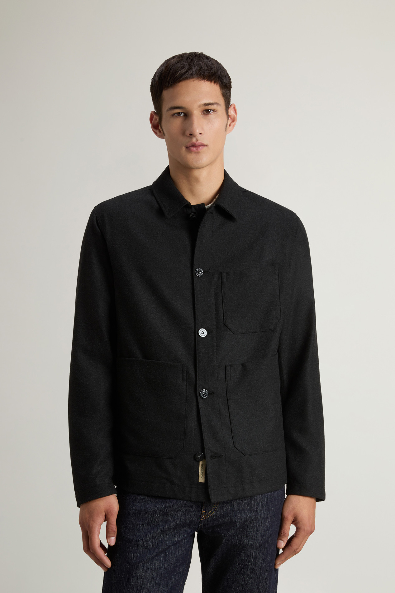 WOOL BLEND CHORE JACKET Gray photo 1 | Woolrich