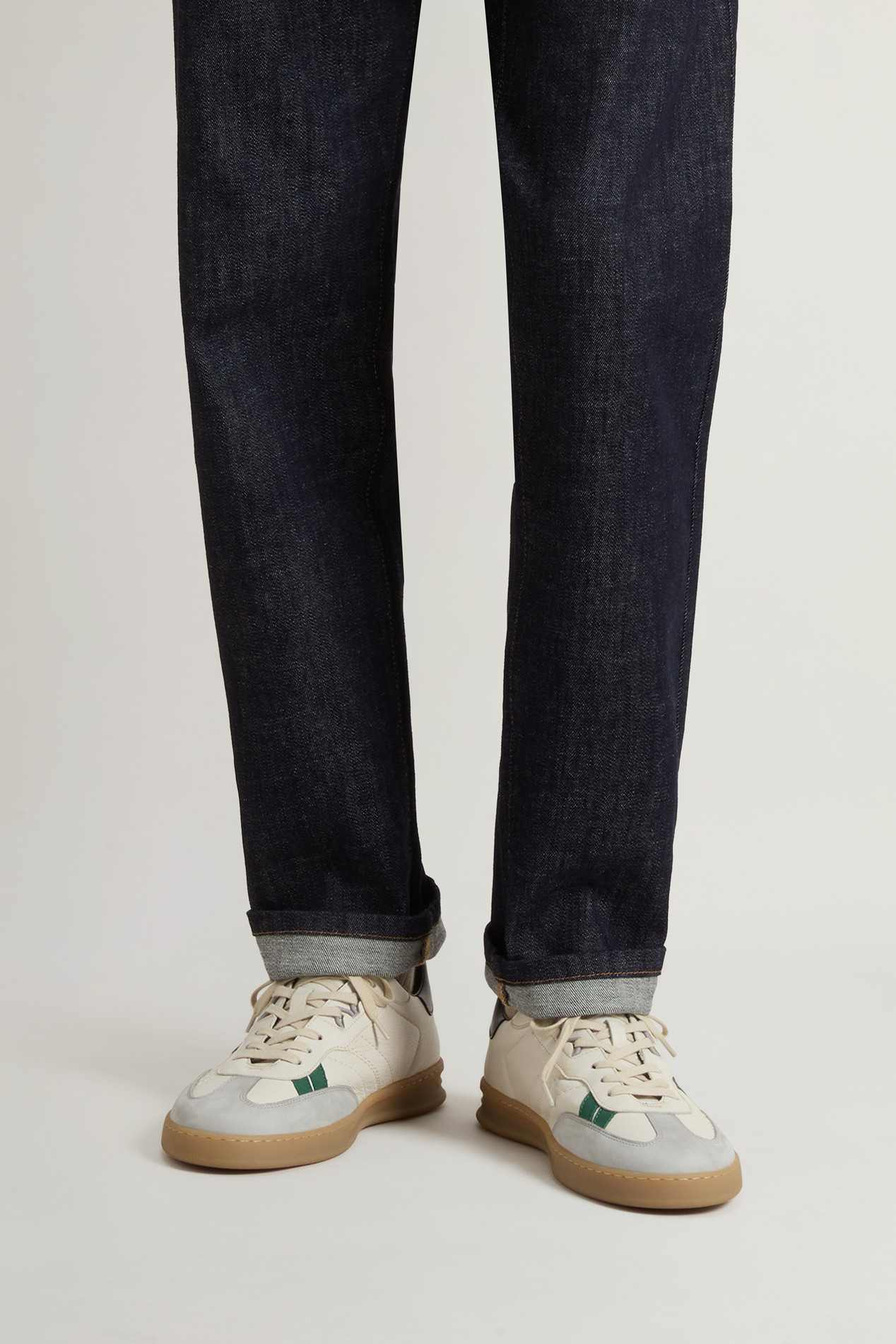 Doubleu Tennis Sneakers in Leather with Side Stripes White photo 6 | Woolrich