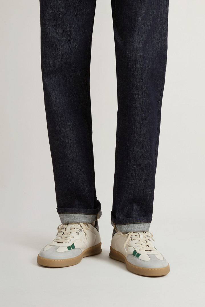 Doubleu Tennis Sneakers in Leather with Side Stripes White photo 6 | Woolrich