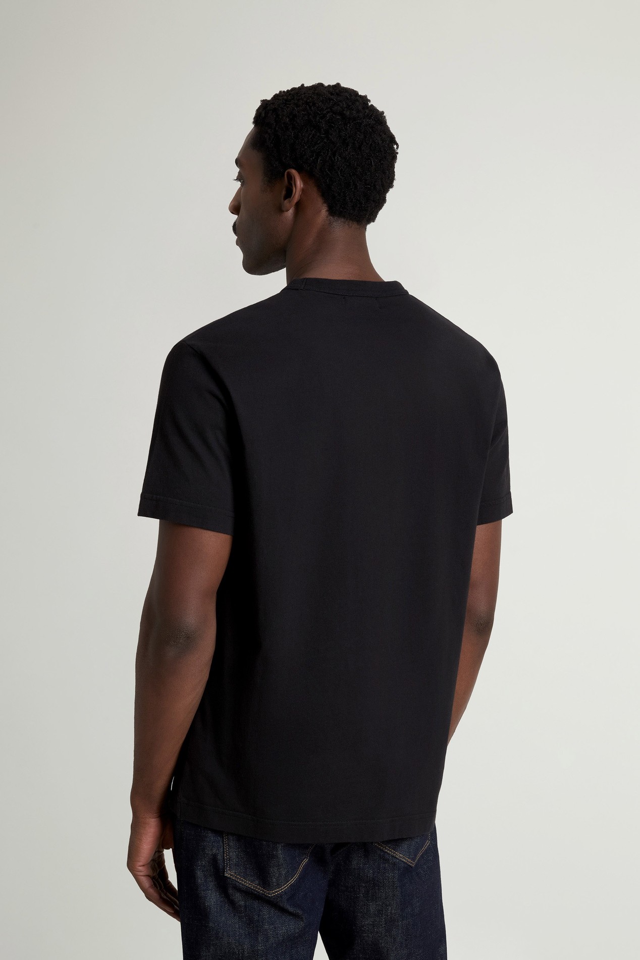 T-Shirt in Pure Cotton with Logo Black photo 3 | Woolrich