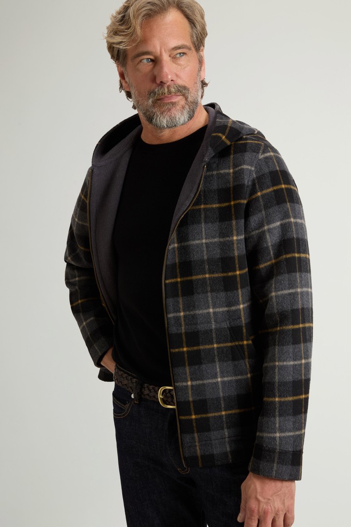 Wool-Blend Jacket with Hood and Zipper Gray photo 4 | Woolrich