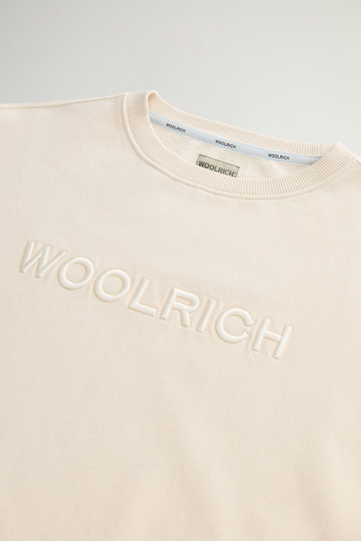Pure Cotton Crewneck Sweatshirt with Embroidered Lettering on the Chest White photo 2 | Woolrich