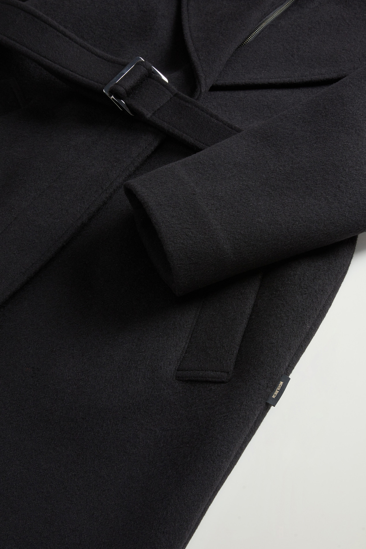 Wool-Blend Coat with Removable Bib Black photo 7 | Woolrich