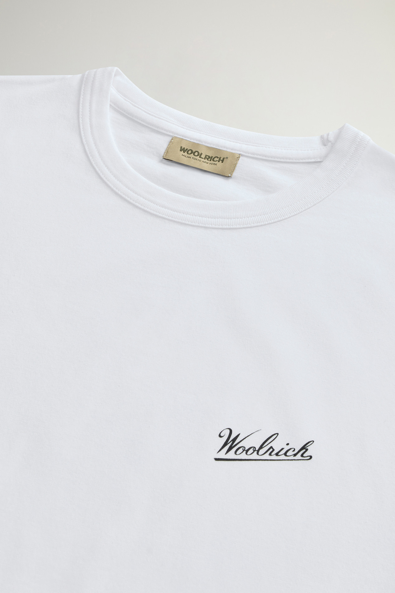 Pure Cotton T-Shirt with Logo White photo 2 | Woolrich