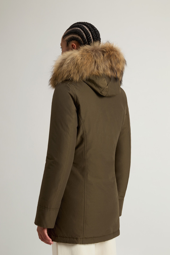 Arctic Parka in Ramar Cloth with Detachable Fur Trim Green photo 3 | Woolrich