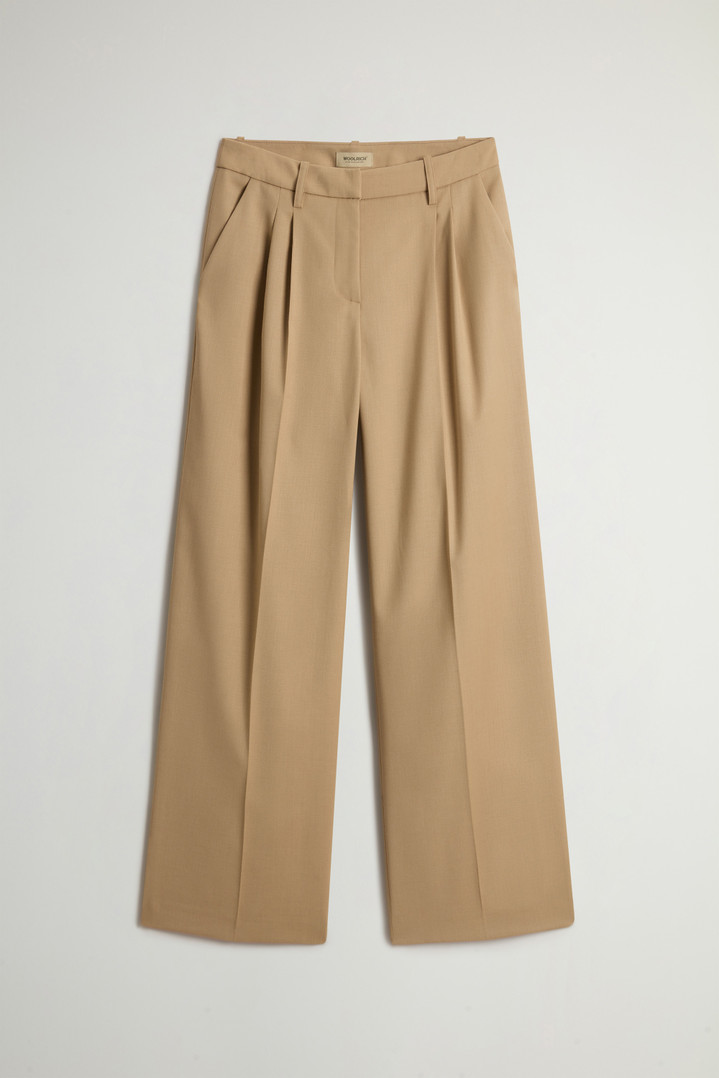 Wide-Leg Pants in Wool Blend Beige photo 3 | Woolrich
