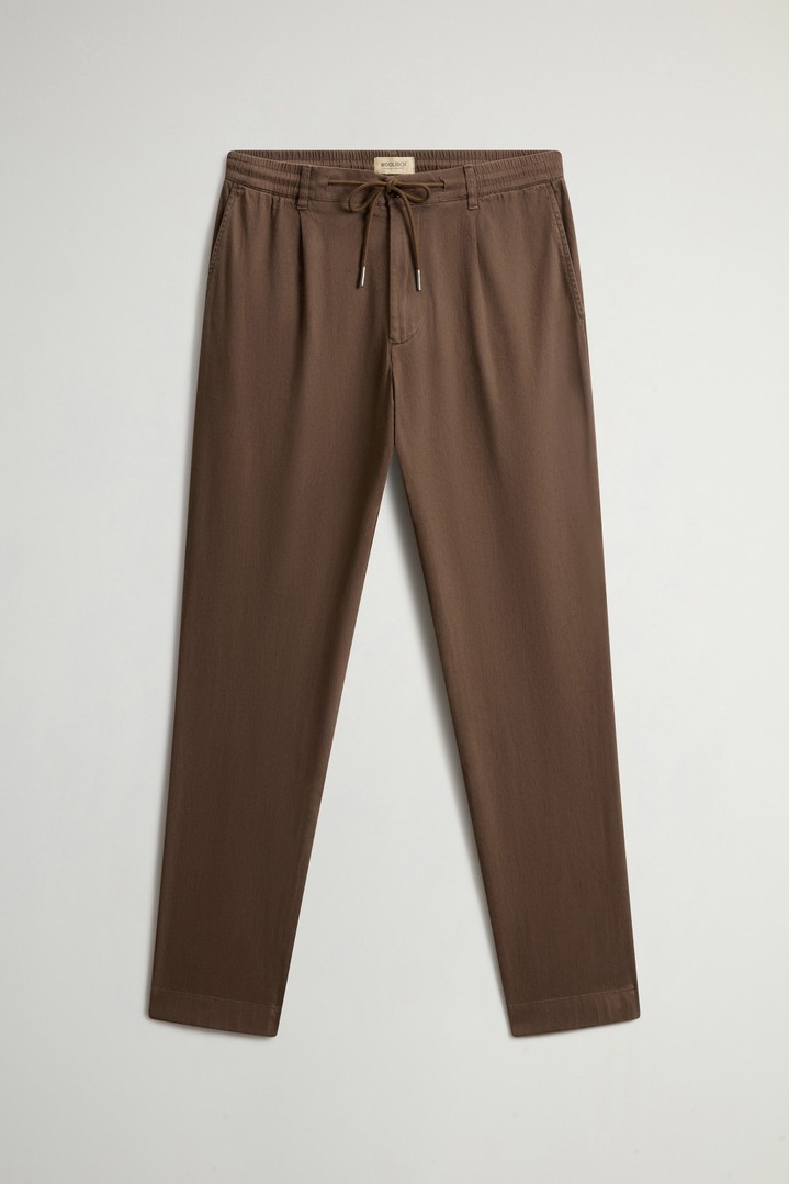LINEN BLEND MILTON PANT GD Brown photo 3 | Woolrich