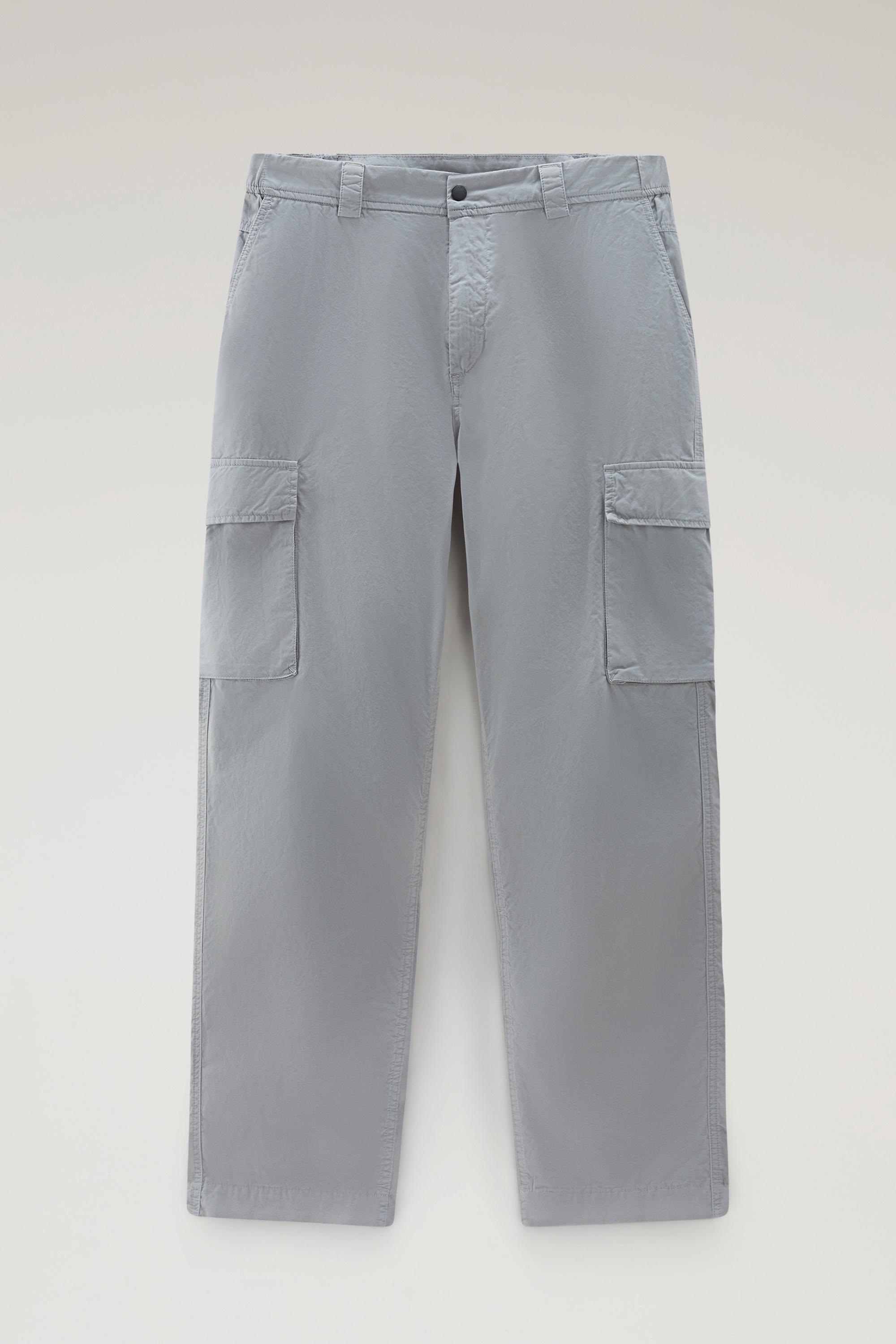 Garment-Dyed Cargo Pants in Pure Cotton Gabardine Gray photo 1 | Woolrich