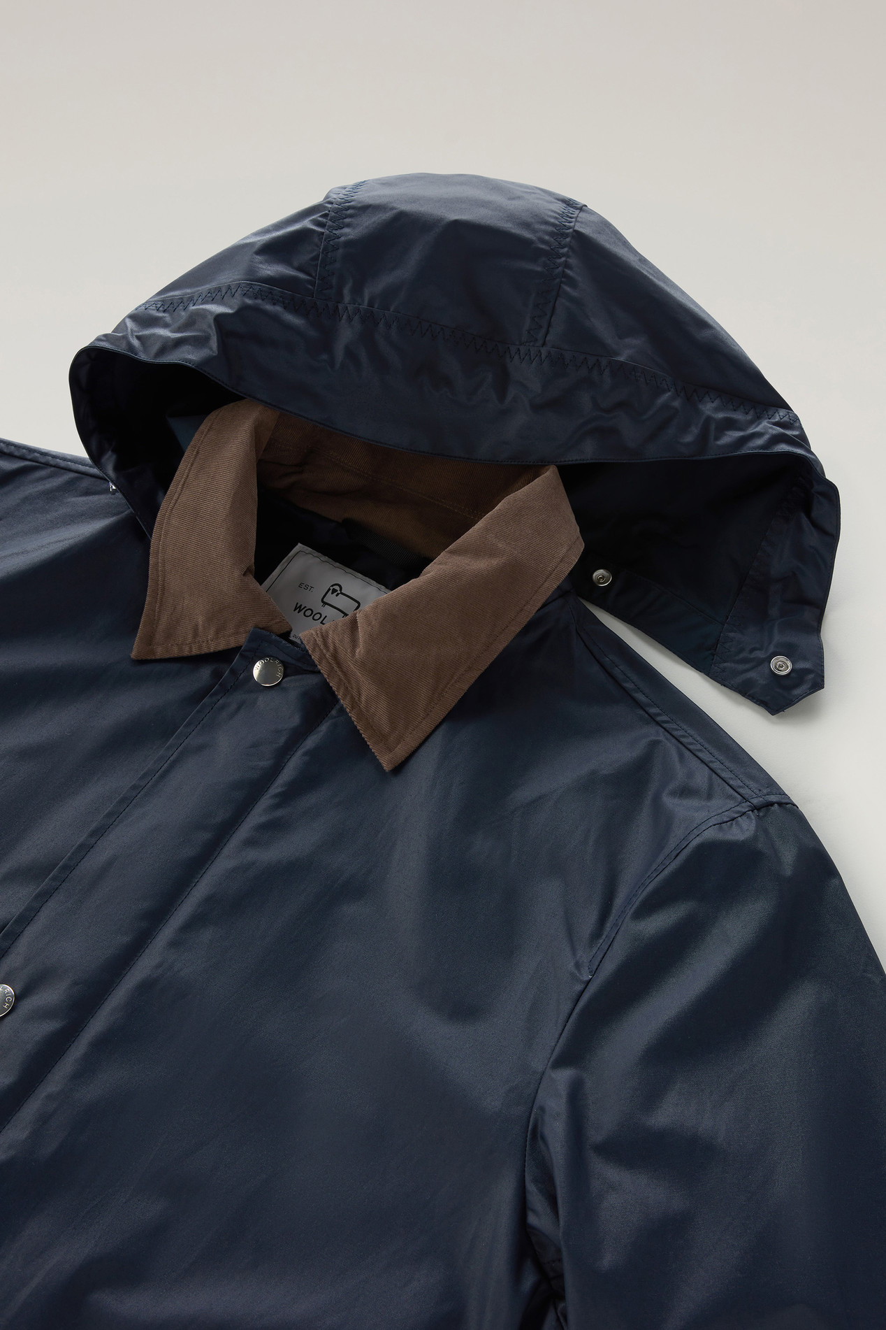 Waxed Jacket with Detachable Hood Blue photo 3 | Woolrich