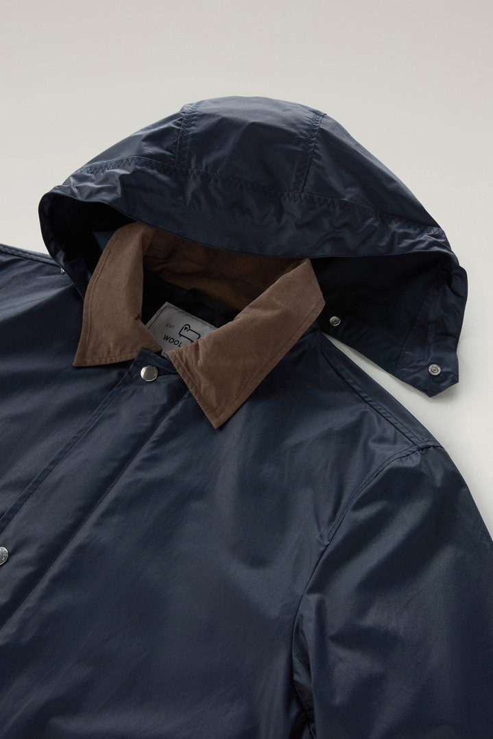 Waxed Jacket with Detachable Hood Blue photo 3 | Woolrich
