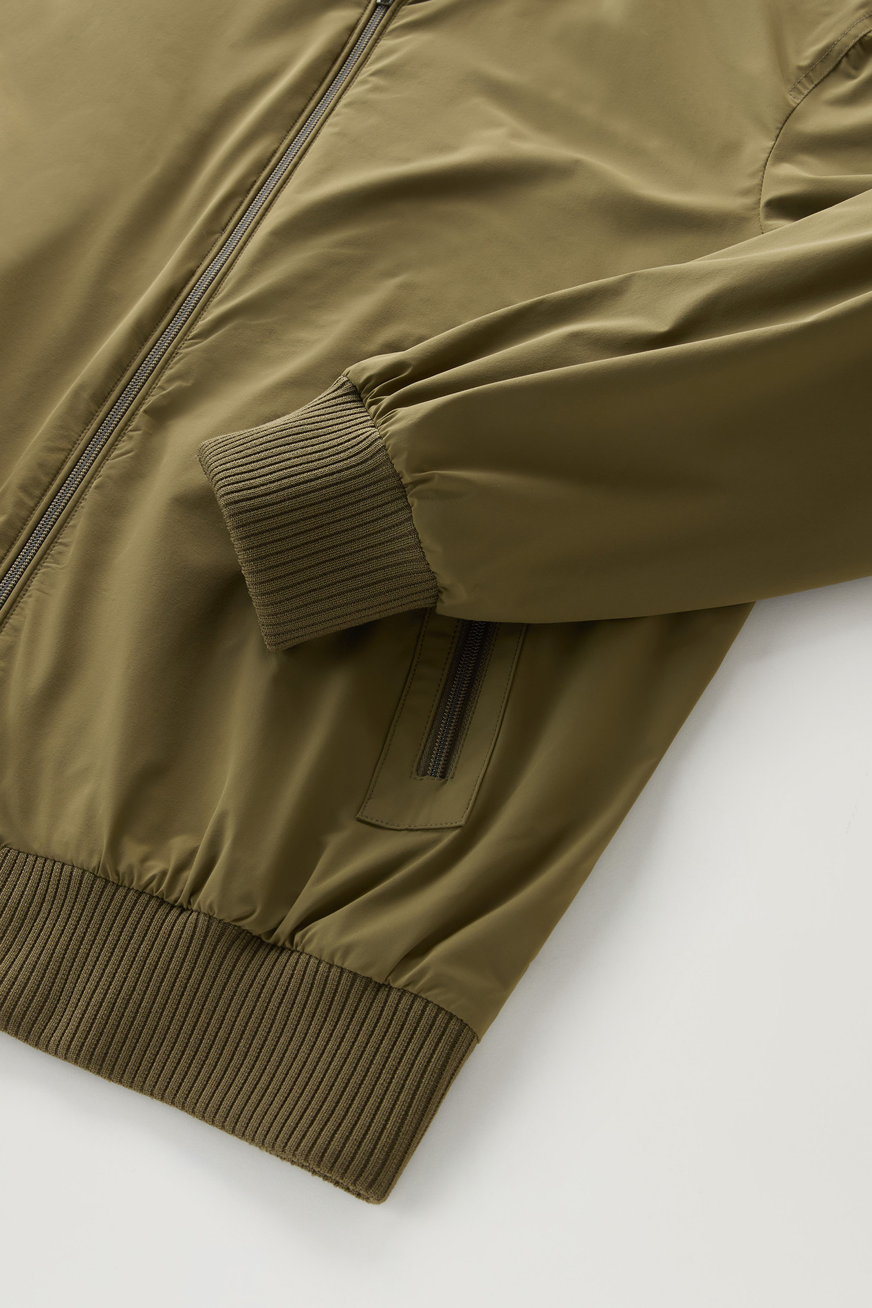 Stretch Matt Finish Nylon Bomber Jacket Green photo 3 | Woolrich