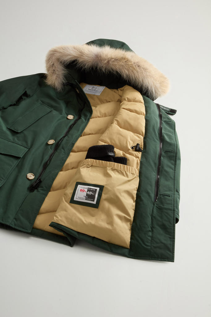 Arctic Parka in Ramar Cloth with Detachable Fur Trim Green photo 8 | Woolrich