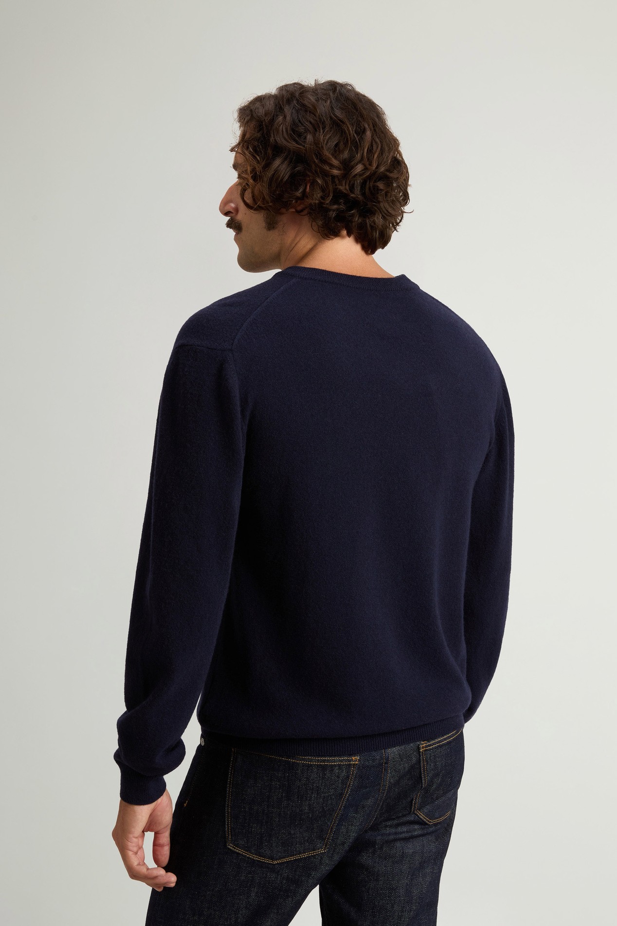 V-Neck Sweater in Pure Virgin Wool Blue photo 3 | Woolrich