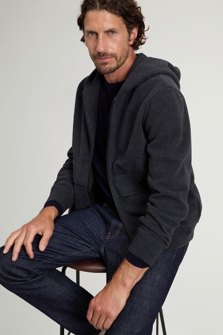 SOFT WOOL BLEND FULL-ZIP HOODIE Grau photo 4 | Woolrich