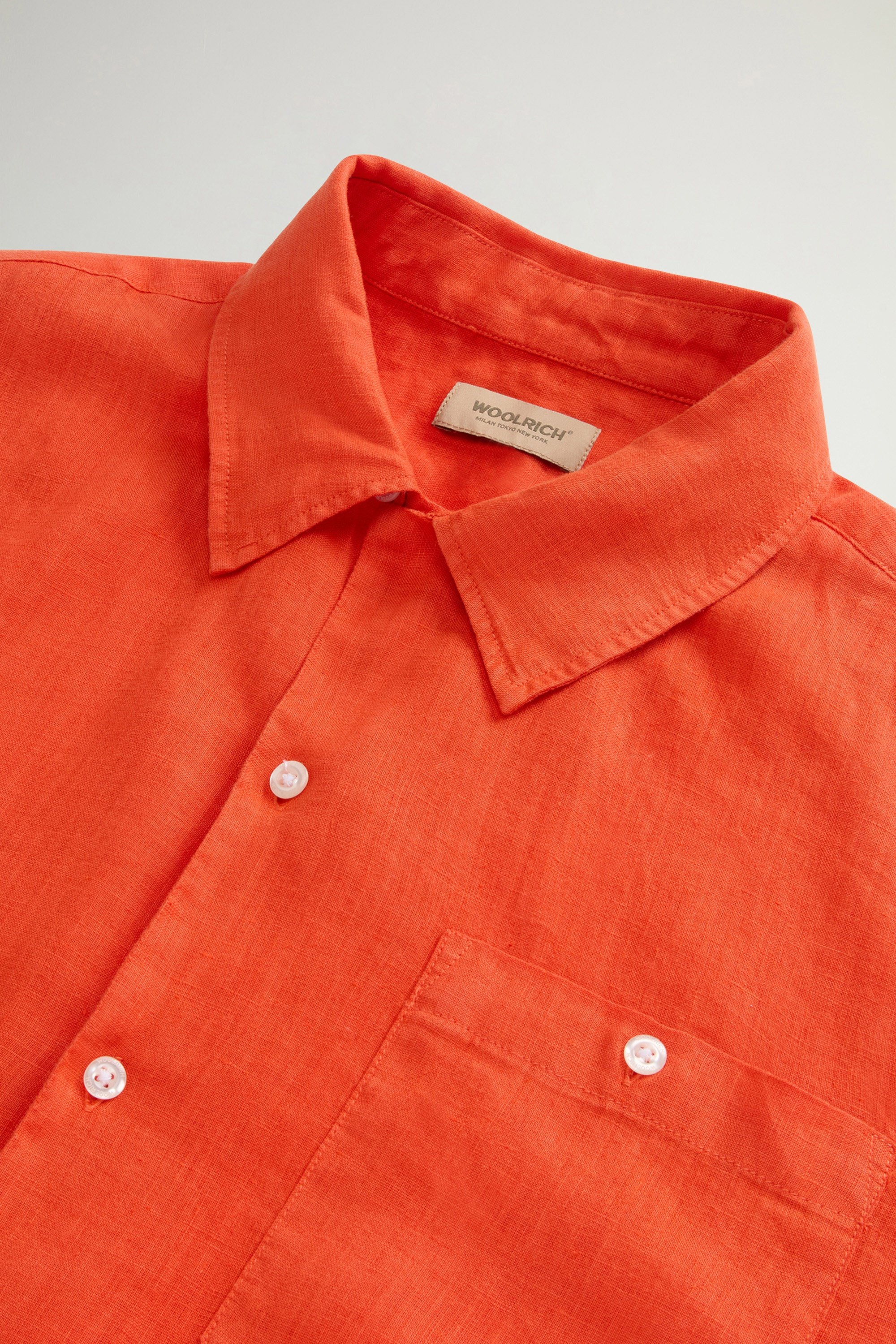 S/S LINEN SHIRT Orange photo 6 | Woolrich
