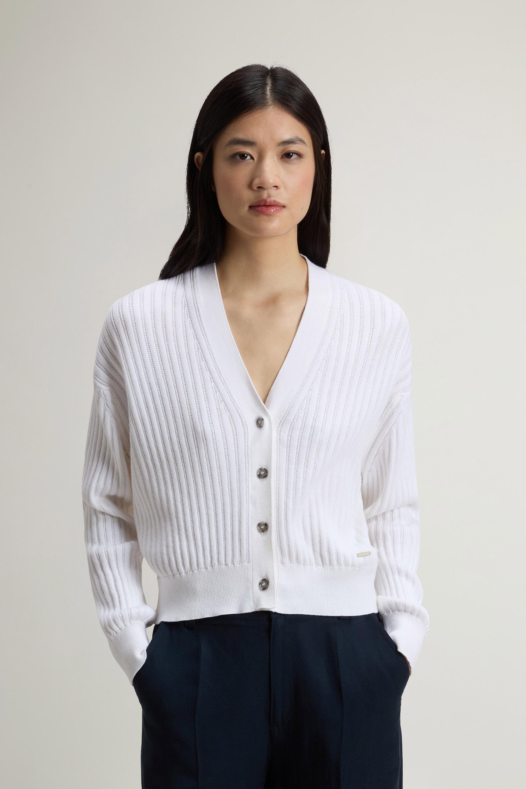 Cardigan en pur coton Blanc photo 1 | Woolrich